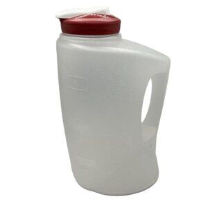 Rubbermaid 1 Gallon Mixer Mate Drink Pitcher with Red Flip Top Lid & Handle